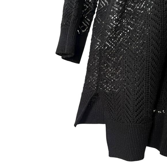 Verve Ami Black Sheer Knit Cardigan Sweater - Picture 6 of 8